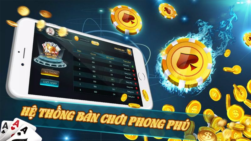 Chơi game đánh bài online tại Manclub hệ thống bàn chơi phong phú